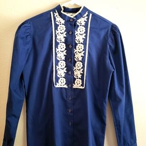 Vintage 1960s Kleptomania embroidered button down shirt - S/M